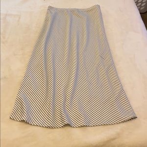 Forever 21 Satin Pinstriped Midi Skirt